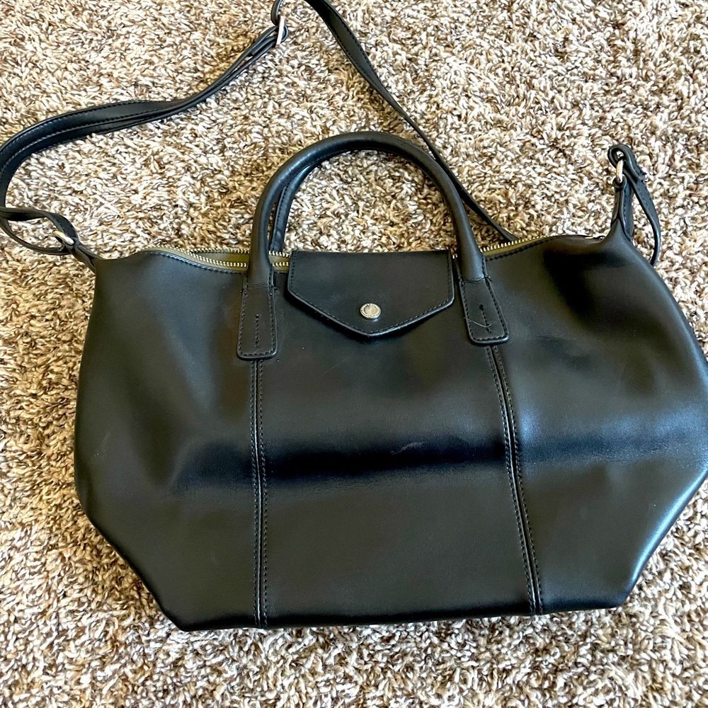 Emma & Sophia Leather Tote With Shoulder Strap Gem